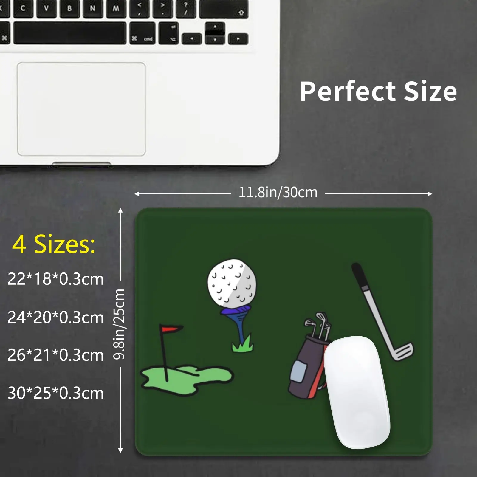 Green Golf Mouse Pad DIY Print Golf Golf Club Ball Golf Ball Golf Hole Morgan Ayn