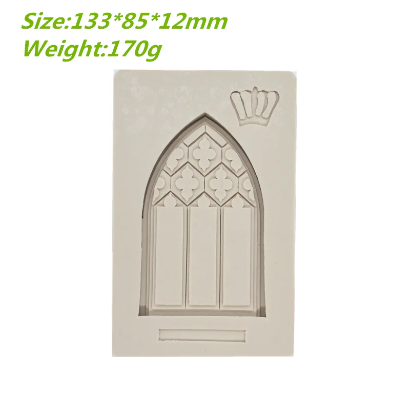 European Style Door Windows Lace Resin Silicone Mold DIY Cake Chocolate Candy Dessert Fondant Moulds Baking Decoration Tool