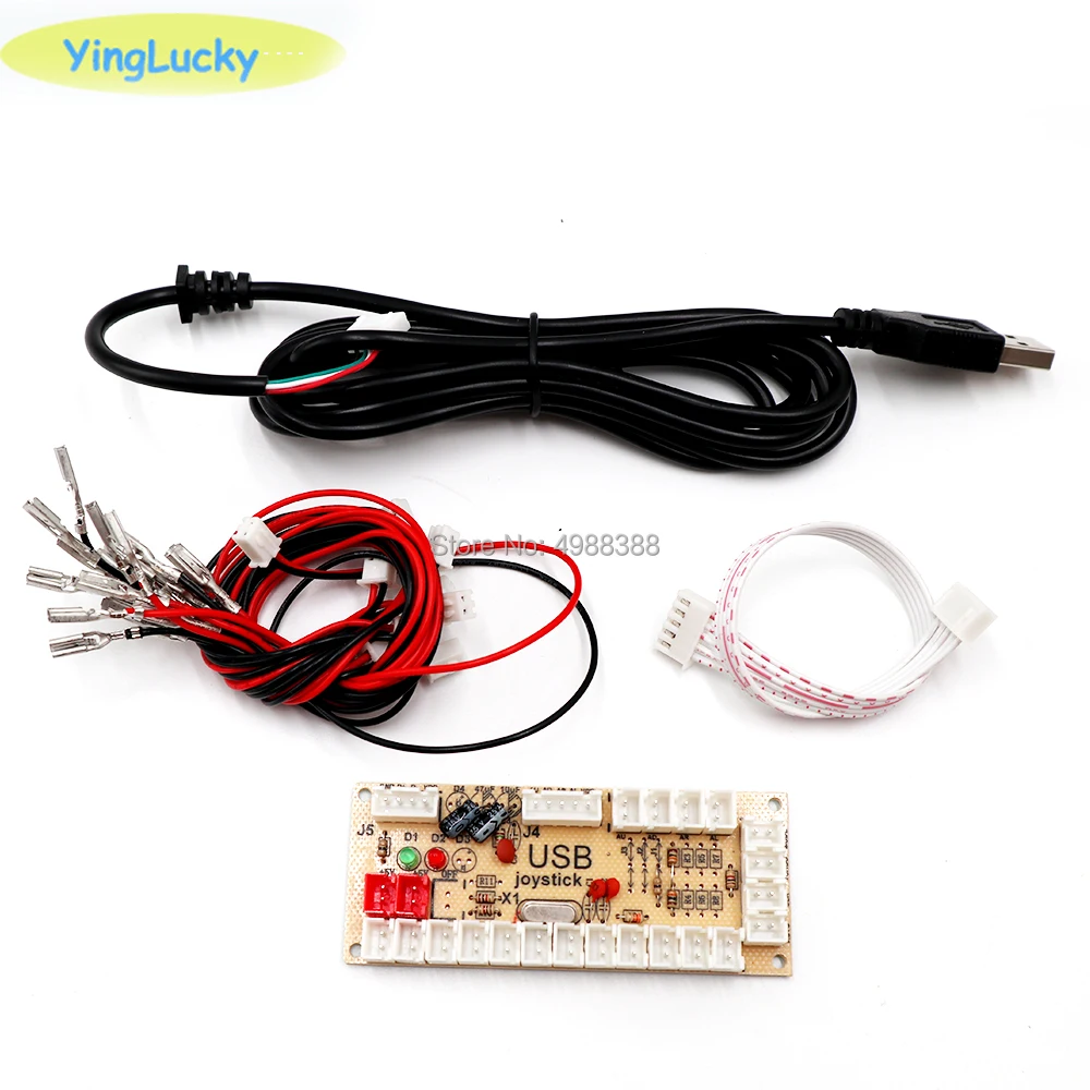 DIY Arcade zero delay 5v USB PC Joystick Arcade encoder rocker control circuit board module MAME 2Pin with button Cable