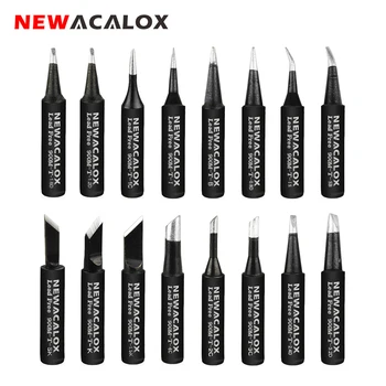 NEWACALOX 16 pz/lotto Senza Piombo Punte per Saldatore in Metallo Nero 900-T Per Hakko Rilavorazione Stazione di Saldatura Kit di Strumenti