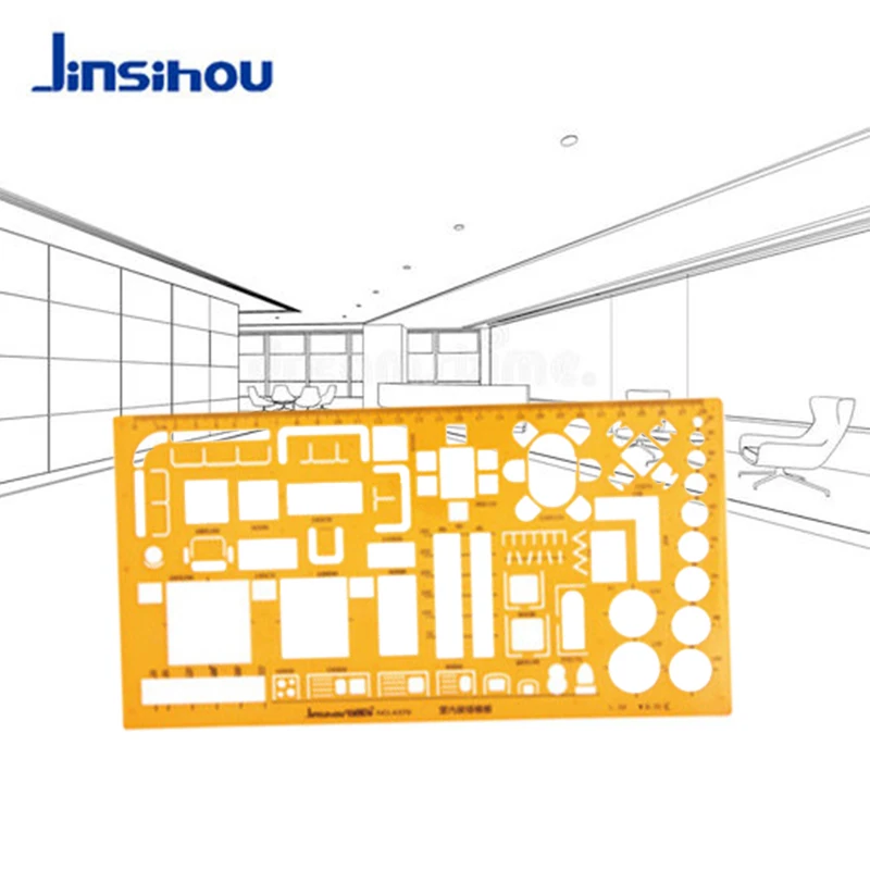 Jinsihou Plastic Drawing Template/Stencil Ruler K Resin Soft Architect/Construction/Geometry/Math/Furniture/Curve/Round Ruler