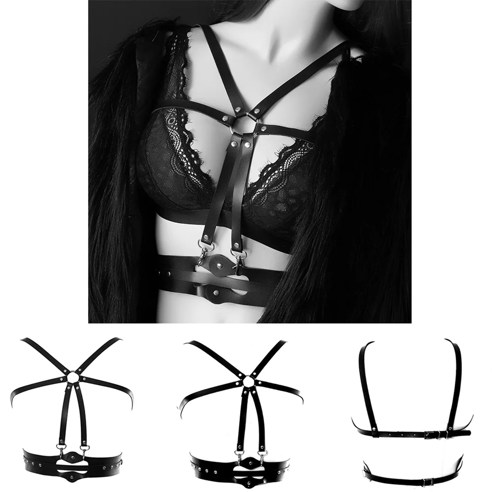 

Women Leather Set Harness Garter Belt Stocking Adjust Waist Suspenders Body Bondage Erotic Lingerie Leg Plus Size Costume