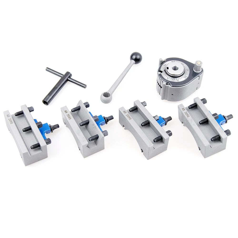 A type Quick Change Tool Lathe Swing Dia.150~300mm QCT Post Turret Kits include 1pcs tool post+4pcs Tool Holders TOOA1