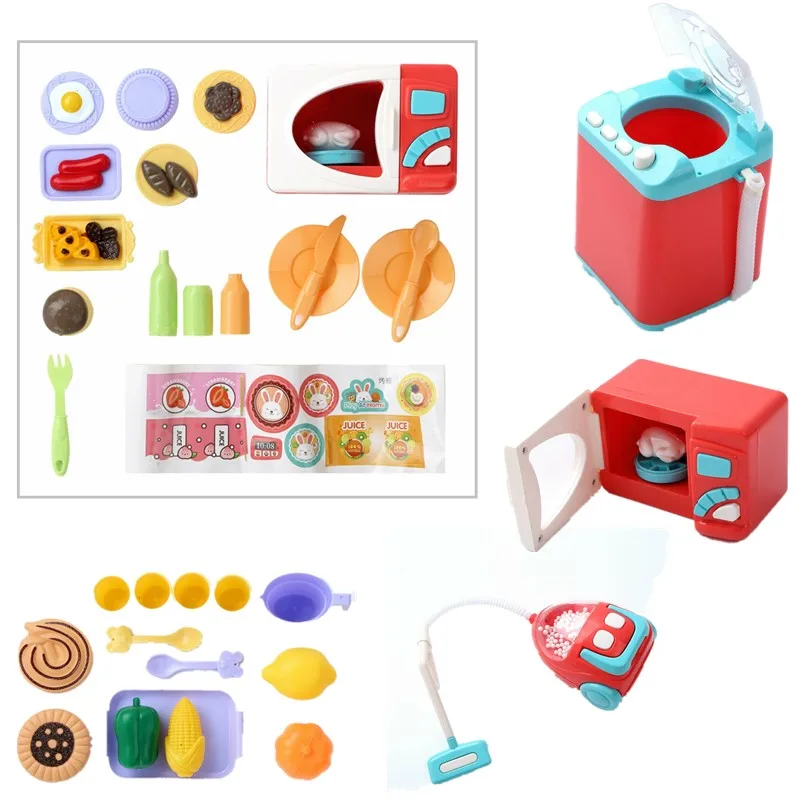 Children Play House Toy Kids Electronic Pretend Play Kitchen Appliance Toys Set Great Learning Gifts for Baby Toddlers Girls Boy