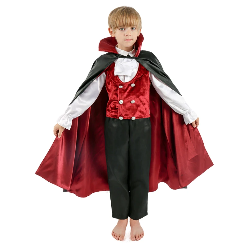 Halloween Classic Vampire Dracula Deluxe Premium Costume Adult Gothic Vampire Outfit With Cape Boys For Party Dress Up