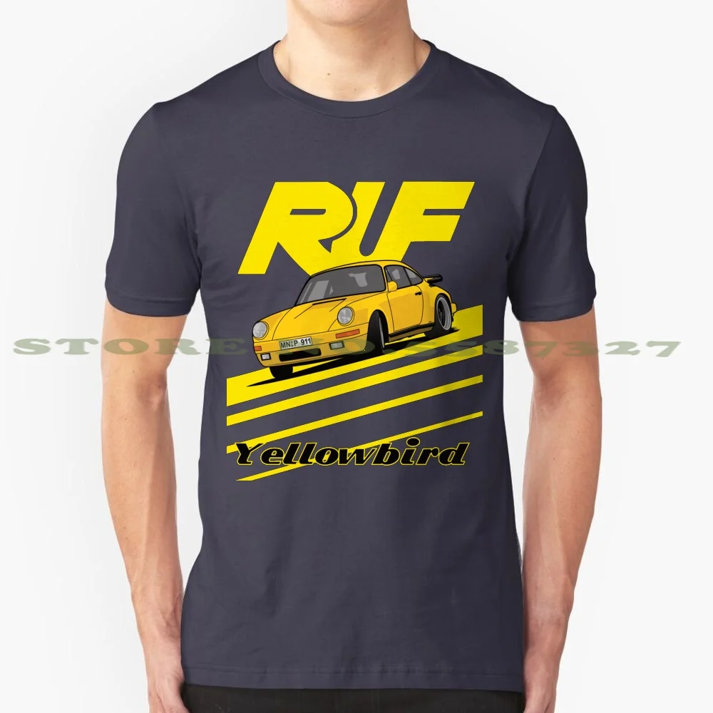 Ruf Yellowbird Ctr 100% Pure Cotton T-Shirt Ruf Ctr Yellowbird Nurburgring 964 Drift Gtr Civic S2000 Lancer Vtec Skyline R32