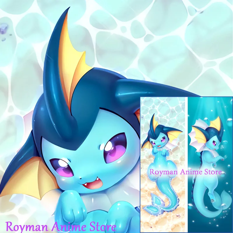 

Dakimakura Anime Vaporeon Double Sided Print Life-size Body Pillow Cover