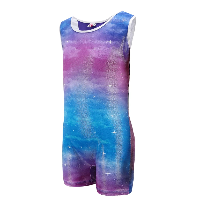 Wholesale Cheap High Quality Shiny Spandex Sublimated Boys Gymnastics Unitard