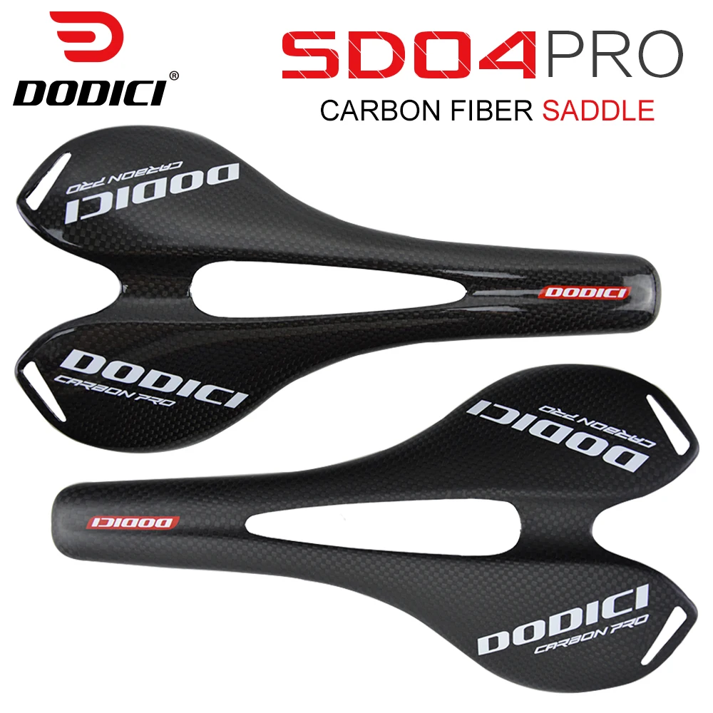 

DODICI 3K Full Carbon Road Bike Saddle MTB Bicycle Light Saddles Mountain Bike Racing Hard Saddle 110g Matte 270*143mm SD04