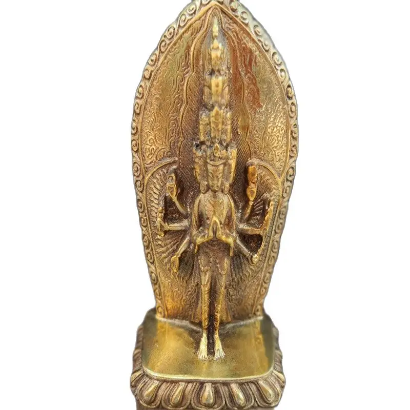 

Tibetan Gold Plated Bronze Statue Of Thousand Hand Guanyin