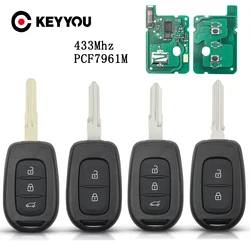 KEYYOU kluczyk samochodowy z pilotem 2/3 przycisk 434MHZ z 4A PCF7961M Chip dla Renault Sandero Dacia Logan Dokker Duster Trafic Clio4 Master3