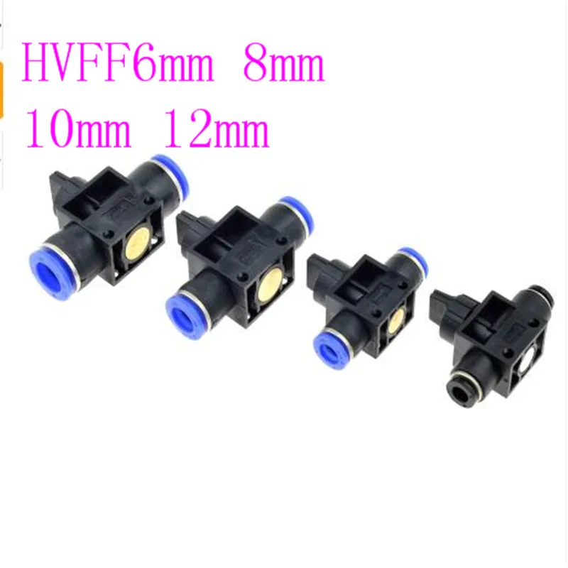 Cheap Hand Valve Fitting HVFF 6mm 8mm 10mm 12mm OD Hose Pipe Tube Push Into Connect T-joint 2-Way Flow Limiting Speed Control