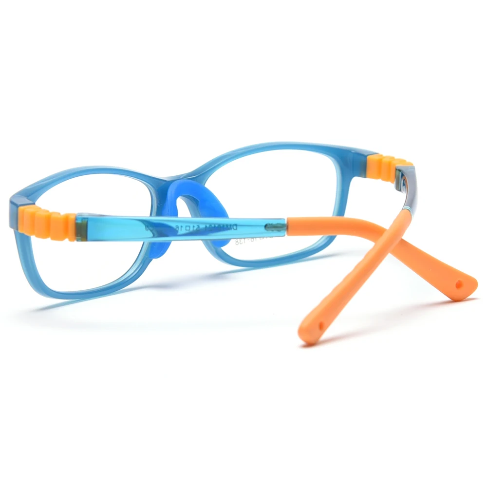 Peekaboo – lunettes carrées en silicone pour enfants, verres transparents tr90 bleu rose, monture optique pour enfants, ultraléger