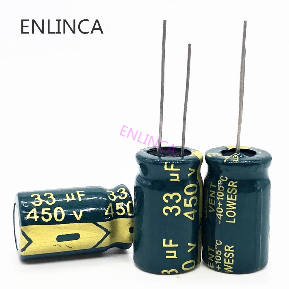 

90pcs/lot 450v 33uf high frequency low impedance 450v33UF aluminum electrolytic capacitor size 13*20mm 20%