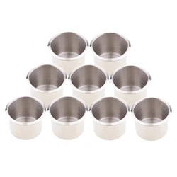 9pcs 67/68mm Stainless Steel Boat RV Cup Drink Bottle Holder Corrosion Protect Recessed Cup Drink Holder for boat yacht camper