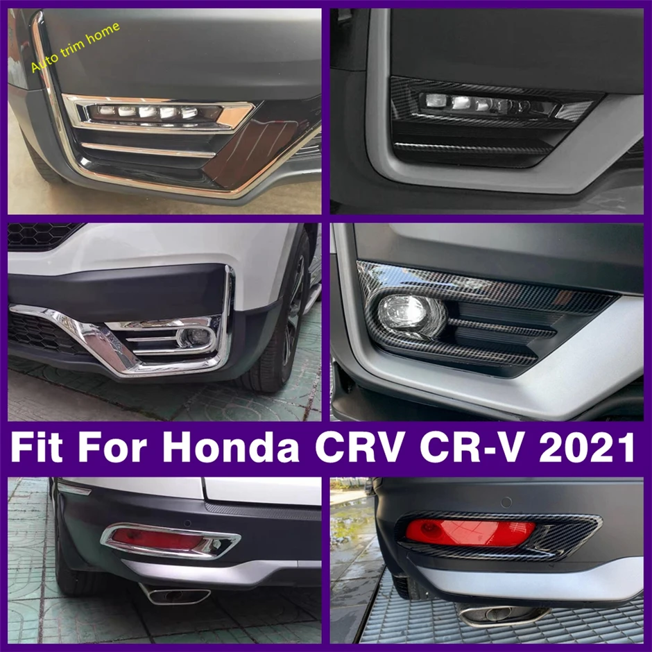 

Accessories Front Head & Rear Fog Lights Lamps Grille Decoration Cover Trim For Honda CRV CR-V 2021 Chrome / Carbon Fiber Look