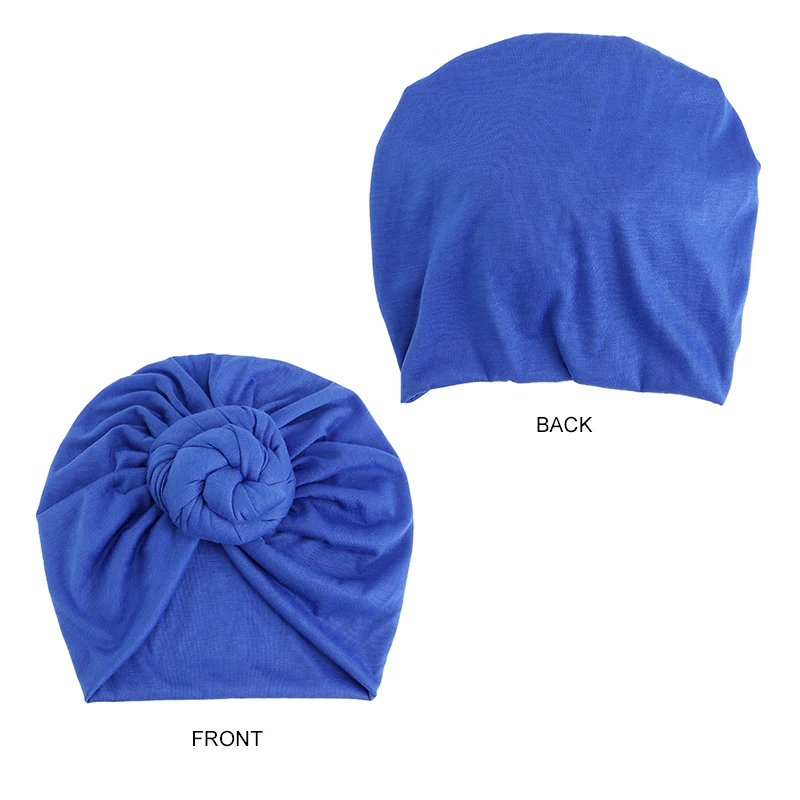 New Fashion Knotted Turban With Elastic Solid Color Lovely Doughnut Hat For Women Headscarf Outside Hair Accessories