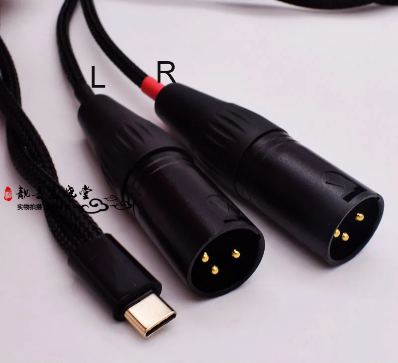 Gold Plated Type C USB C ALC4042 DAC To Dual 3pin XLR Male OCC Cable 384KHZ 32BIT For Phone To Speaker Amplifier