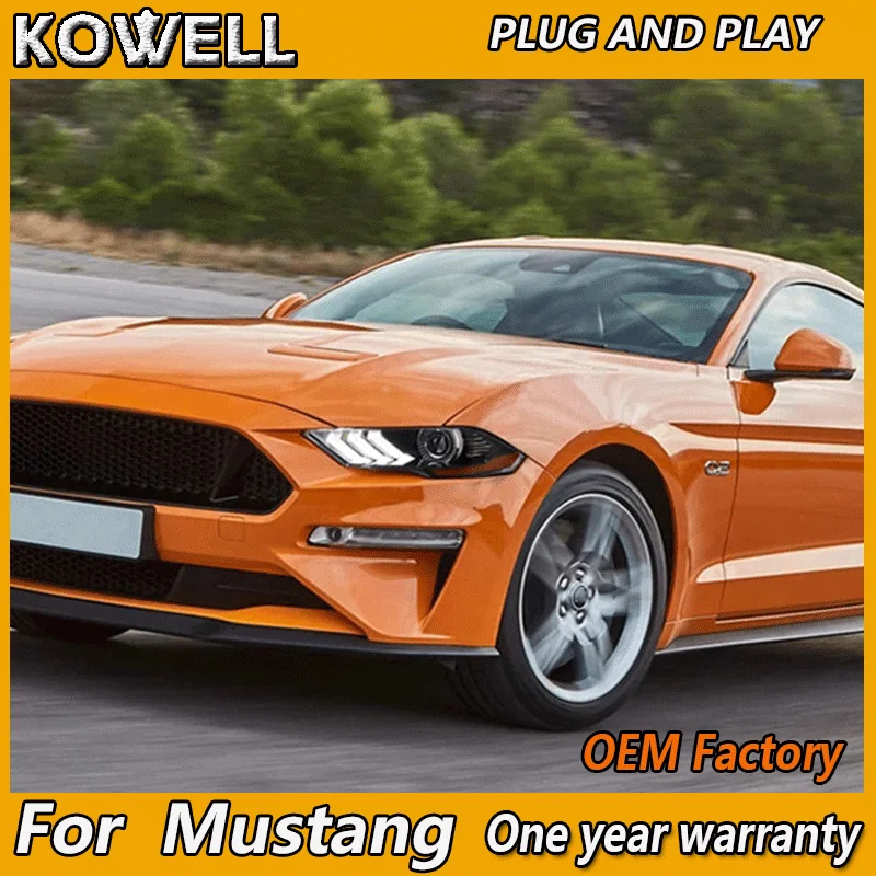 

Car Styling for Ford Mustang Head Lamp 2018-2019 Mustang Head Light DRL Turn Signal Low High Beam Projector Lens