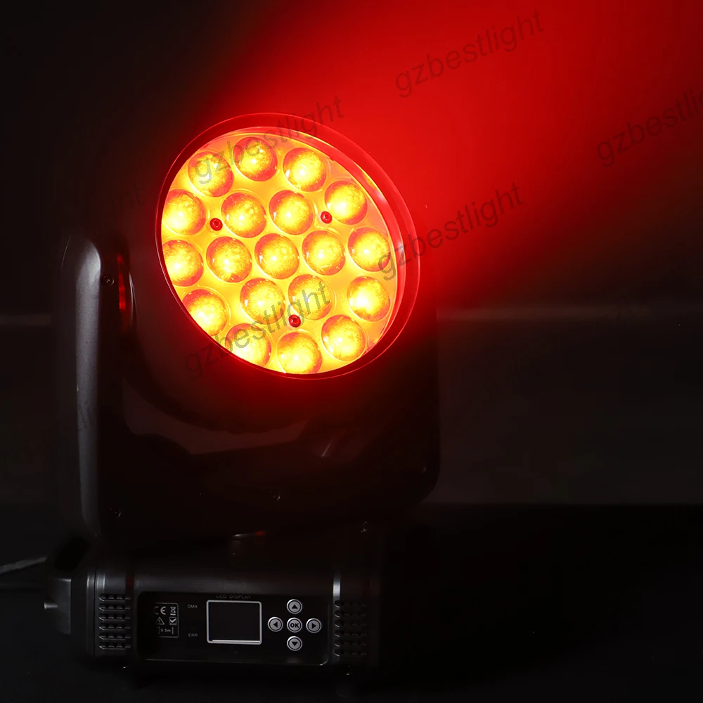 Imagem -06 - Led Wash Moving Head Light Função Redonda Zoom Wash Moving Stage Light Nova Versão Círculo 19x15w