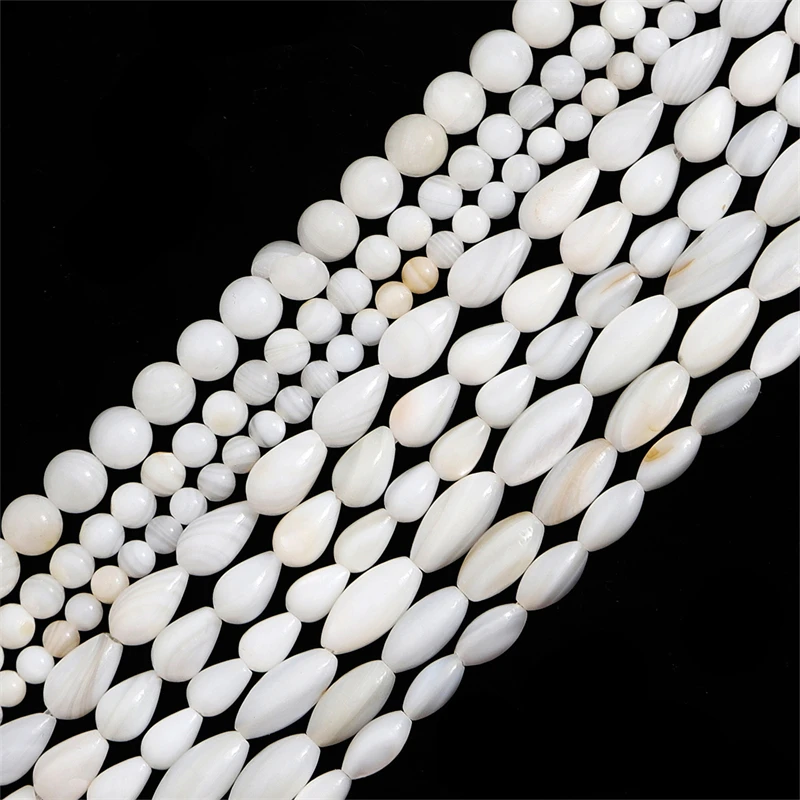 Natural White Shell Beads Mother Of Pearl Loose Tear Drop Beads For Necklace Bracelet Earring DIY Jewelry Making