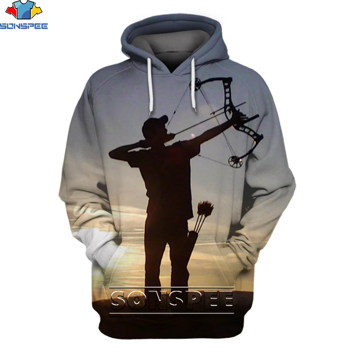 

SONSPEE Bow arrow archer Hoodies 3D Men Women Fashion hunting Animal Streetwear Tops Unisex Long Sleeve pullover Plus Size