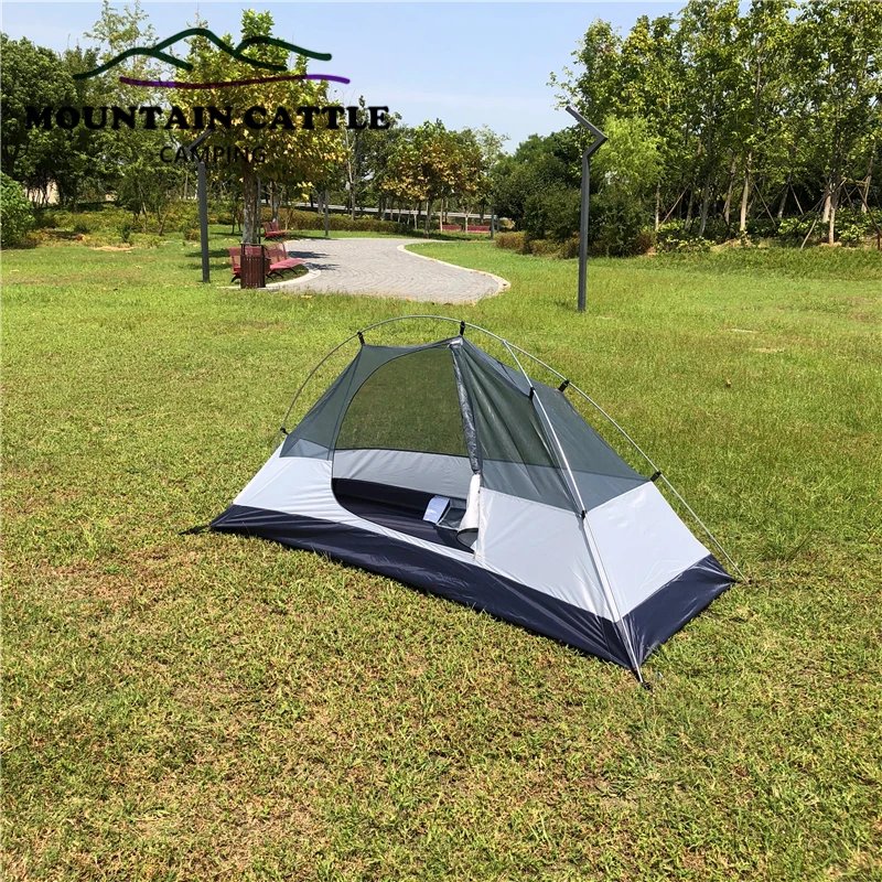 Ultralight 1 Person Camping Tent Outdoor Backpacking Trekking Hiking Cycling Single Tents Waterproof PU3000 Weight 1.45KG image 5