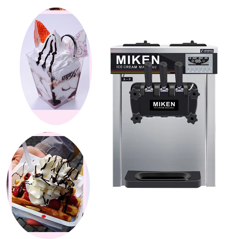 

Desktop Soft Serve Ice Cream Makers Machine For Commercial Yogurt Sweet Cone Ice Cream Machine Vending 1600W