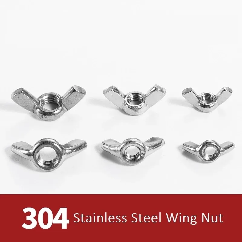 

304 Stainless Steel Butterfly Nuts M3 M4 M5 M6 M8 M10 M12 Wing Nuts for Mechinal Use Hand Tighten Nuts