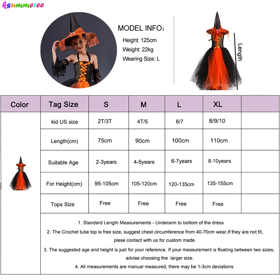 Witchy Halloween Girls Tutu Dress with Hat Medieval Fantasy Black Gothic Gown Dresses for Villain Party Purim Carnival Costume