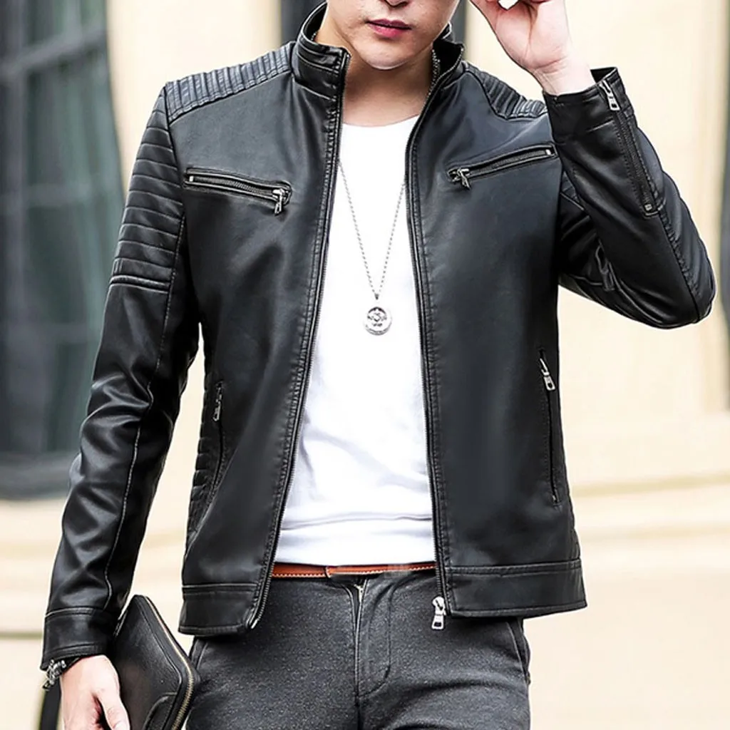 

Men's Coats And Jackets Winter Long Sleeve Jacket Many Pockets Motorcycle Jacket Bicycle Jacket Man Zipper Outwear Top Blouse