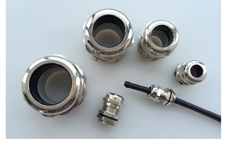 1 Stück wasserdichte Kabelverschraubung, Kabeleinführung, IP68, PG-Serie für 3–44 mm PG7-PG48, vernickelter Messinganschluss – Detail 14