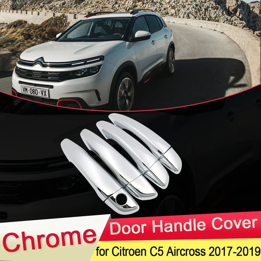 for Citroen C5 Aircross 2017 2018 2019 Luxuriou Chrome Door Handle Cover Trim Car Catch Styling Stickers Accessories Exterior