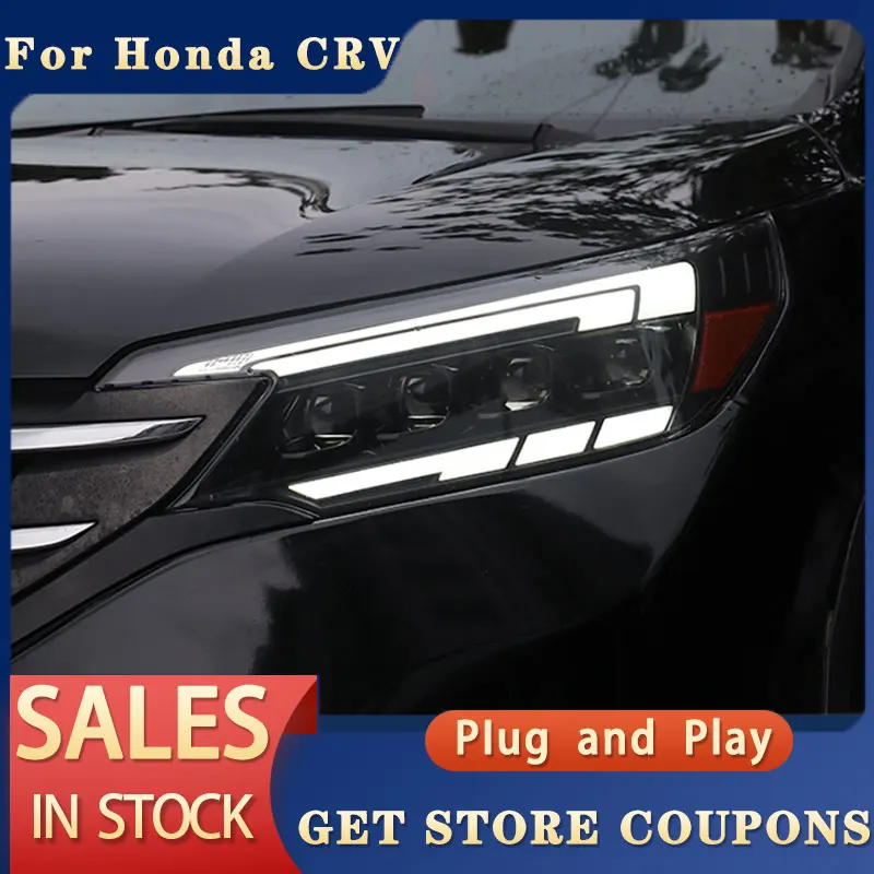 

Полностью светодиодные фары для Honda CRV 2012 2013 2014, дневные ходовые огни DRL, светодиодные противотуманные фары, автомобильный аксессуар, светодиодные фары CR-V.