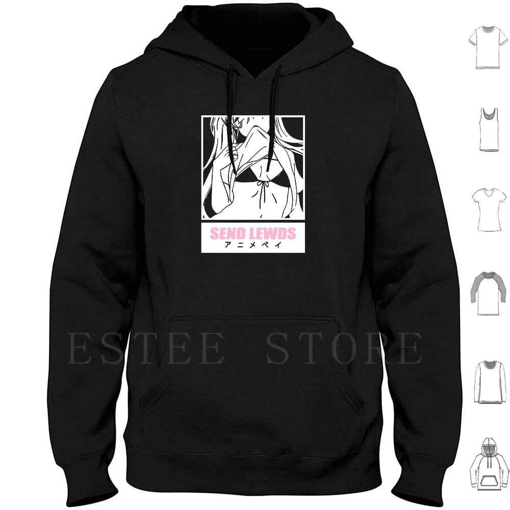 Send Lews Sexy Face Anime Girl A1445 Hoodies Long Sleeve Sexy Face Hentai Nsfw Waifu Material Anime Manga Geek Send