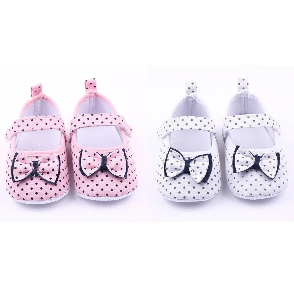 Emmababy Infant Baby Girl Shoes Bowknot Anti-Slip Soft Sole Hook First Walkers Toddler Infant Baby Girl Kids Shoes 0-18M 3 Color