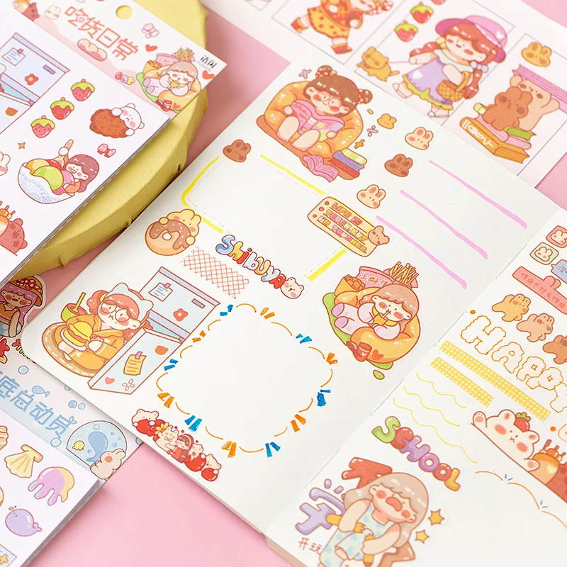 6 pcs/lot Cute girl Wonderful World Series Decorative Kawaii Stationery Stickers Scrapbooking DIY Diary Album Stick Lable