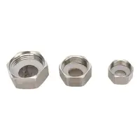 Tapón de extremo de rosca hembra de acero inoxidable, 1/2 "", 3/4"", 1"", con anillo de sellado de goma, accesorios de tubería de plomería de rosca G1/2,G3/4,G1 BSP