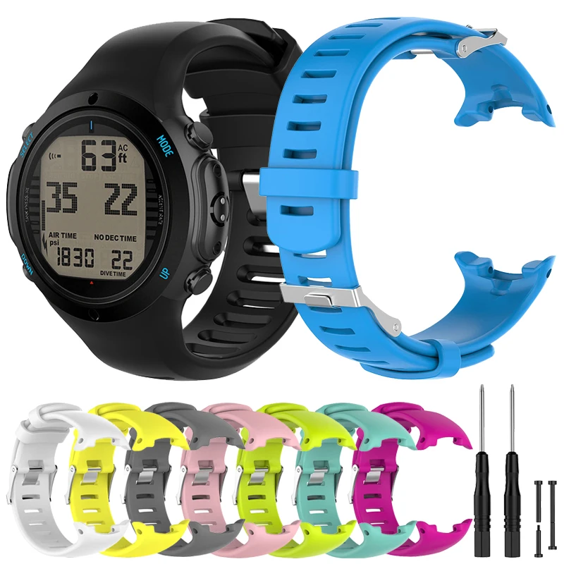 High Quality Sport Silicone Replacement Watch Band Watch Strap Wristband For Suunto D4 D4i Novo Dive Computer Smart Watch