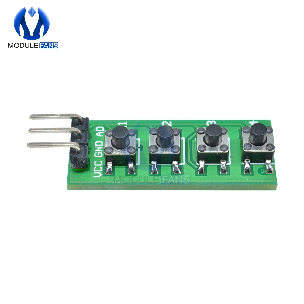 KC11B04 4 Key Analog Buttons AD Keypad Module ADC Port Keyboard for Arduino  MEGA2560 With Pin