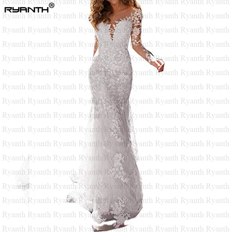 Ryanth-Robe de Mariée Sirène en Dentelle à Manches sulf, Tenue Élégante, Bon Marché, Sexy, Dos aux, 2024