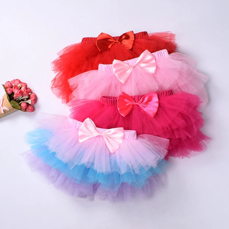 Newborn Baby Girl Tutu Skirt Mini Tulle Candy Color Infantil Menina Kids Princess Pettiskirt Children Clothing 0-2Y