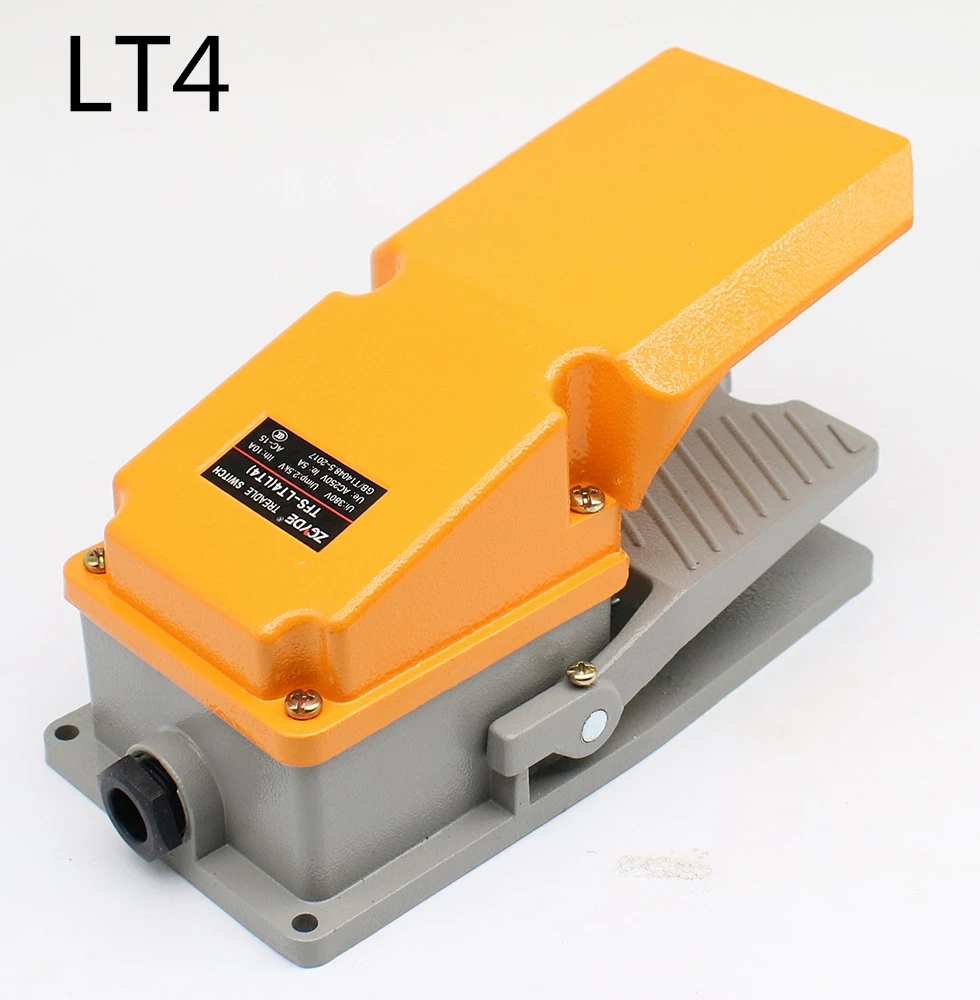 

LT4 foot switch aluminium case treadle pedal switch for machine tool control silver contact