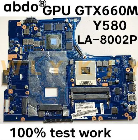 QIWY4 LA-8002P for Lenovo Y580 Y580N Laptop Motherboard. PGA989 HM77 GPU GTX660M 2GB 100% test work