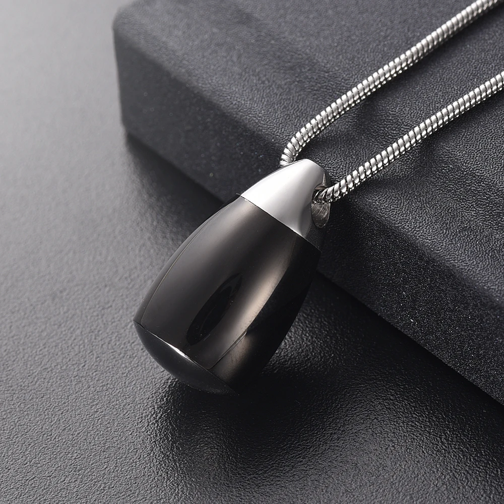 

Teardrop Shape Cremation Jewelry For Ashes Stainless Steel Funeral Urn For Ashes Pendant Memorial Necklace For Male Female