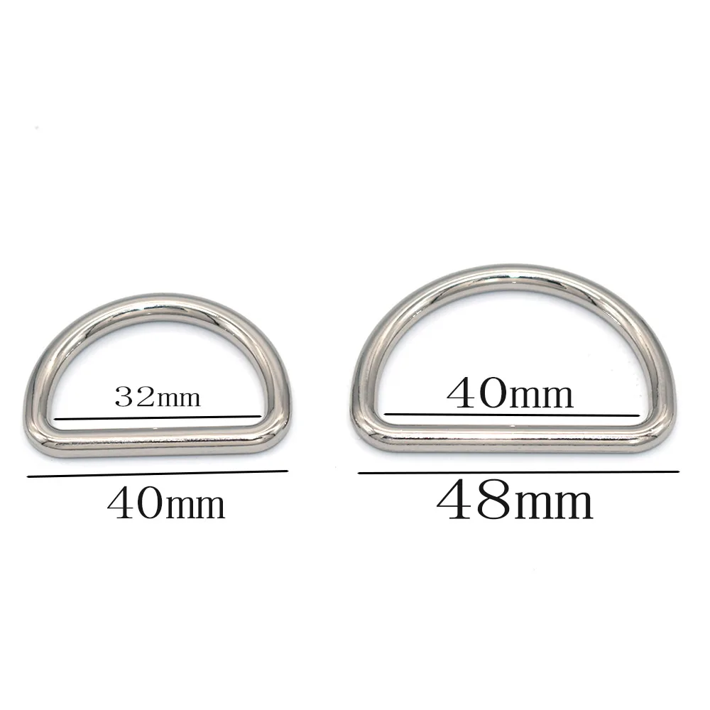 1.2''/1.6''Silver D ring Non Welded D Buckles Semicircle Buckles Sliding D Rings Belt Buckles Strap Craft Hardware-2pcs