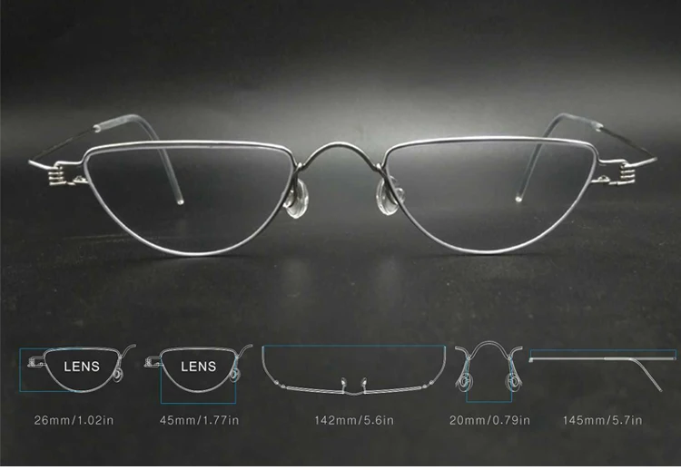 Wizard Albus Dumbledore Lesebrille, dreieckig, Anti-Blau, verschreibungspflichtig, optisch, für Myopie, handgefertigt, schraubenlose Brille +1+2 – Detail 1