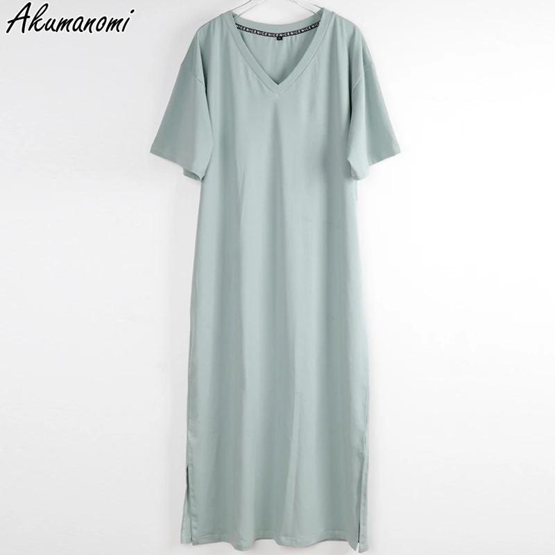 Oversized v neck plus size feminino maxi vestido 4xl 5xl 6xl 7xl 8xl 9xl 10xl verão casual solto longo coreano harajuku boho vestidos