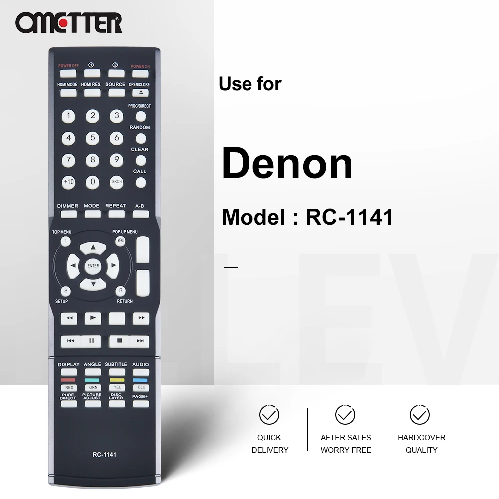 RC-1141 Replacement for Denon BLU-RAY DVD Player Remote Control DBP-4010UD/DBP-A100