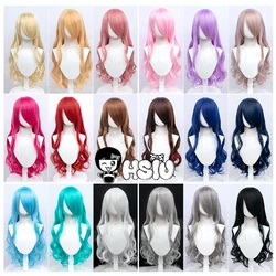 「HSIU Brand」cosplay wig 75cm 29.5in multi-color Long curly wig pink blue red purple silver Party curly Wig Fiber synthetic wig